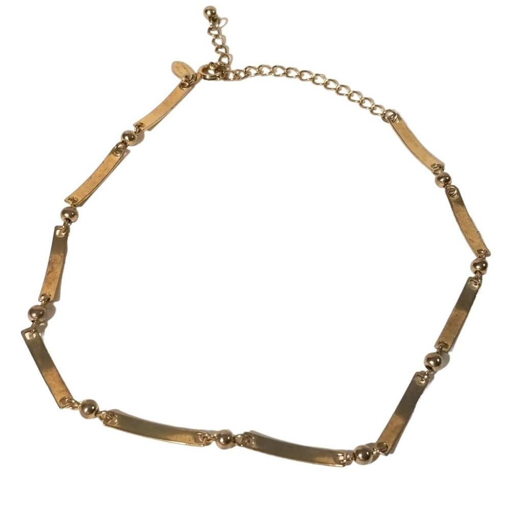 After Thoughts Fashion Choker Silver Toned Adjustable Metallic Necklace Jewelry
